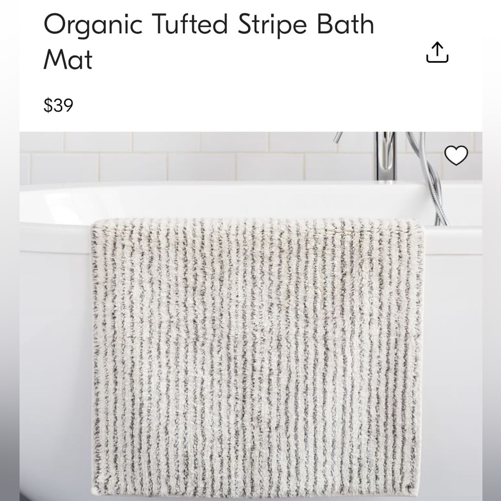 West Elm Cotton Striped Bathmat